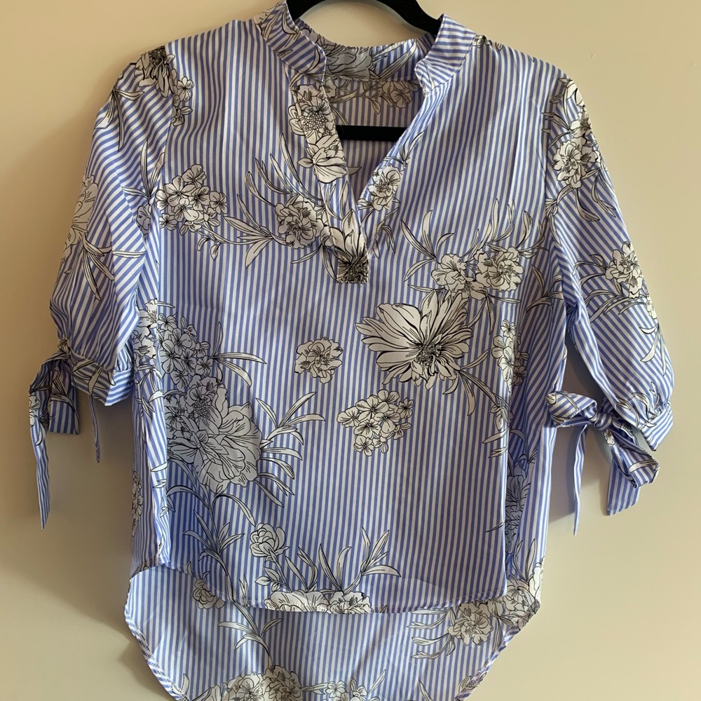 Striped & floral shirt